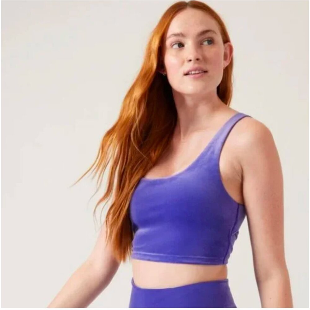 Bundle of Two- Athleta velvet sports bra tops Medium EUC